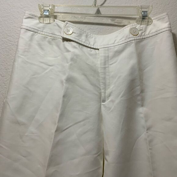 Ralph Lauren Black Label 100% cotton Wide Leg White Pants lined 10 no pockets - Picture 5 of 15
